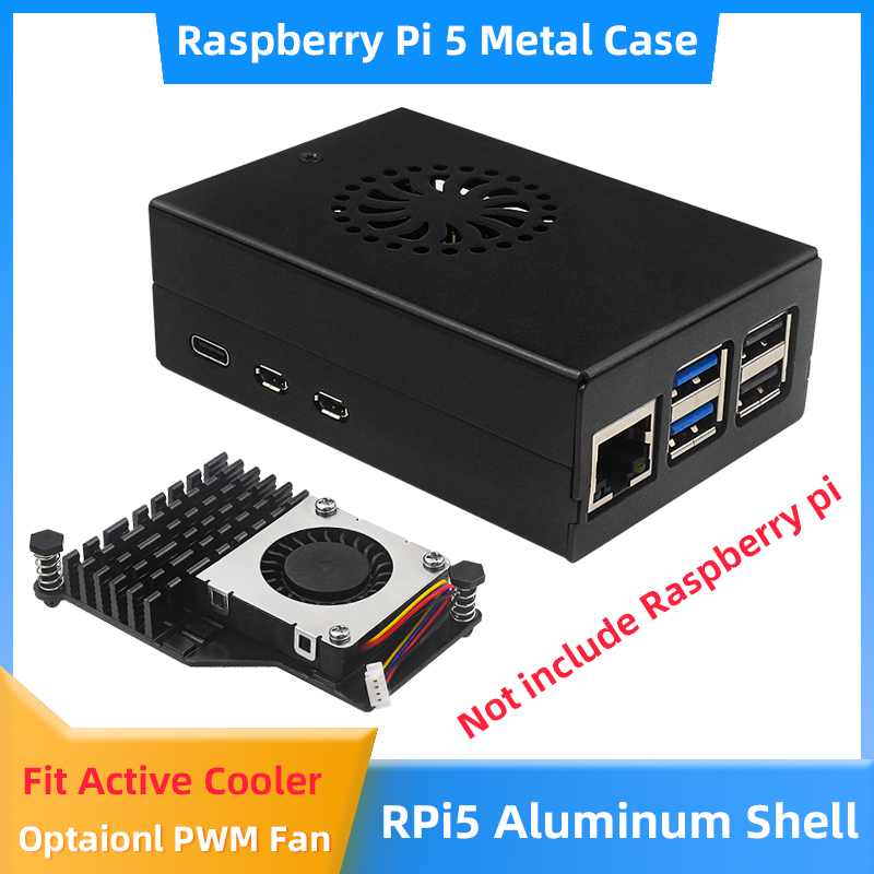 Pi 5 Case - Raspberry Pi 5 Aluminum Alloy Case