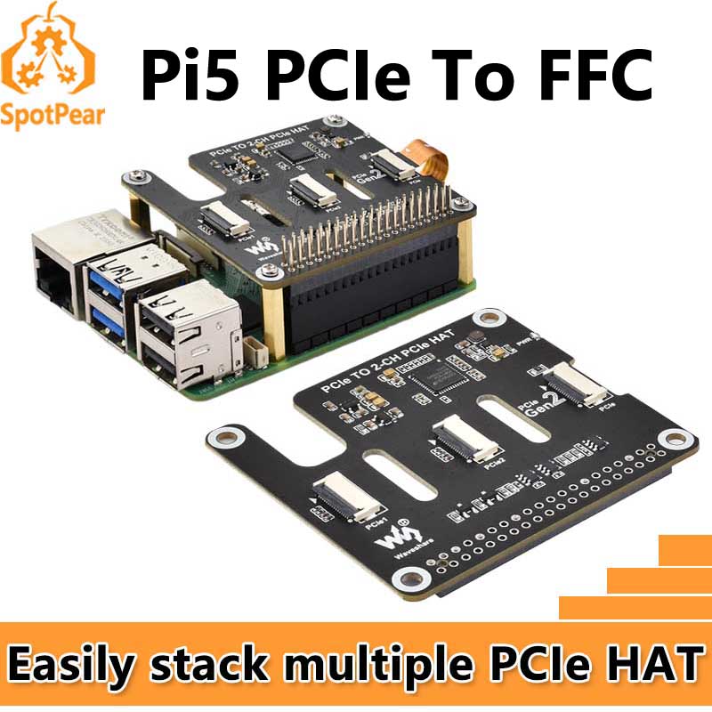 Pi Cooler - Raspberry Pi 5 PCIe to 2-CH