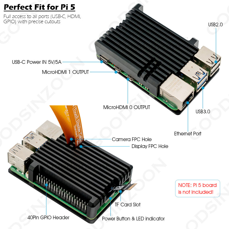 Raspberry Pi 5 Aluminum Armor  - огляд і ціна Pi 5 Case