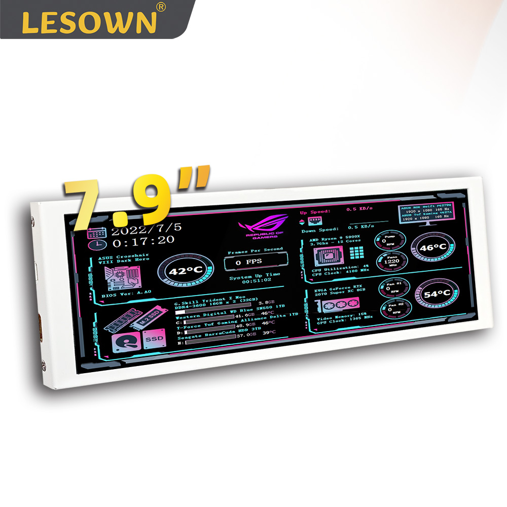 LESOWN Bar Display 7.9 inch Wh - огляд і ціна Pi 4 Case