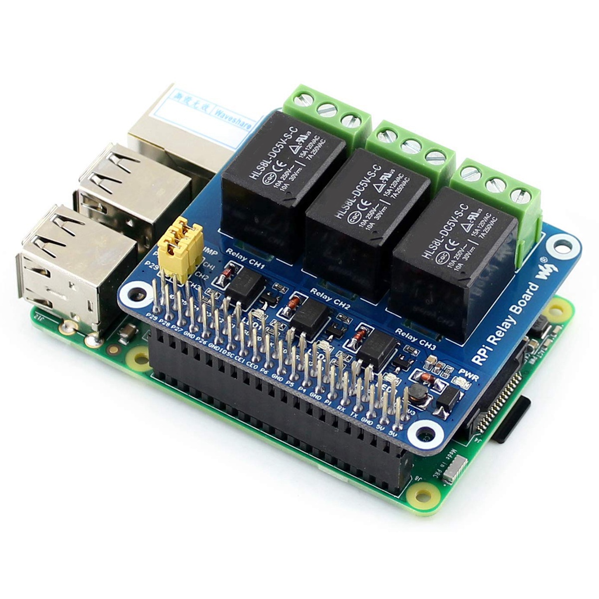 Waveshare 5V 3-Channel Relay M - огляд і ціна Pi Zero
