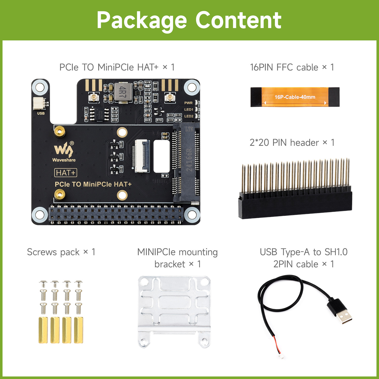 Waveshare PCIe TO MiniPCIe Ada - огляд і ціна Raspberry Pi 5