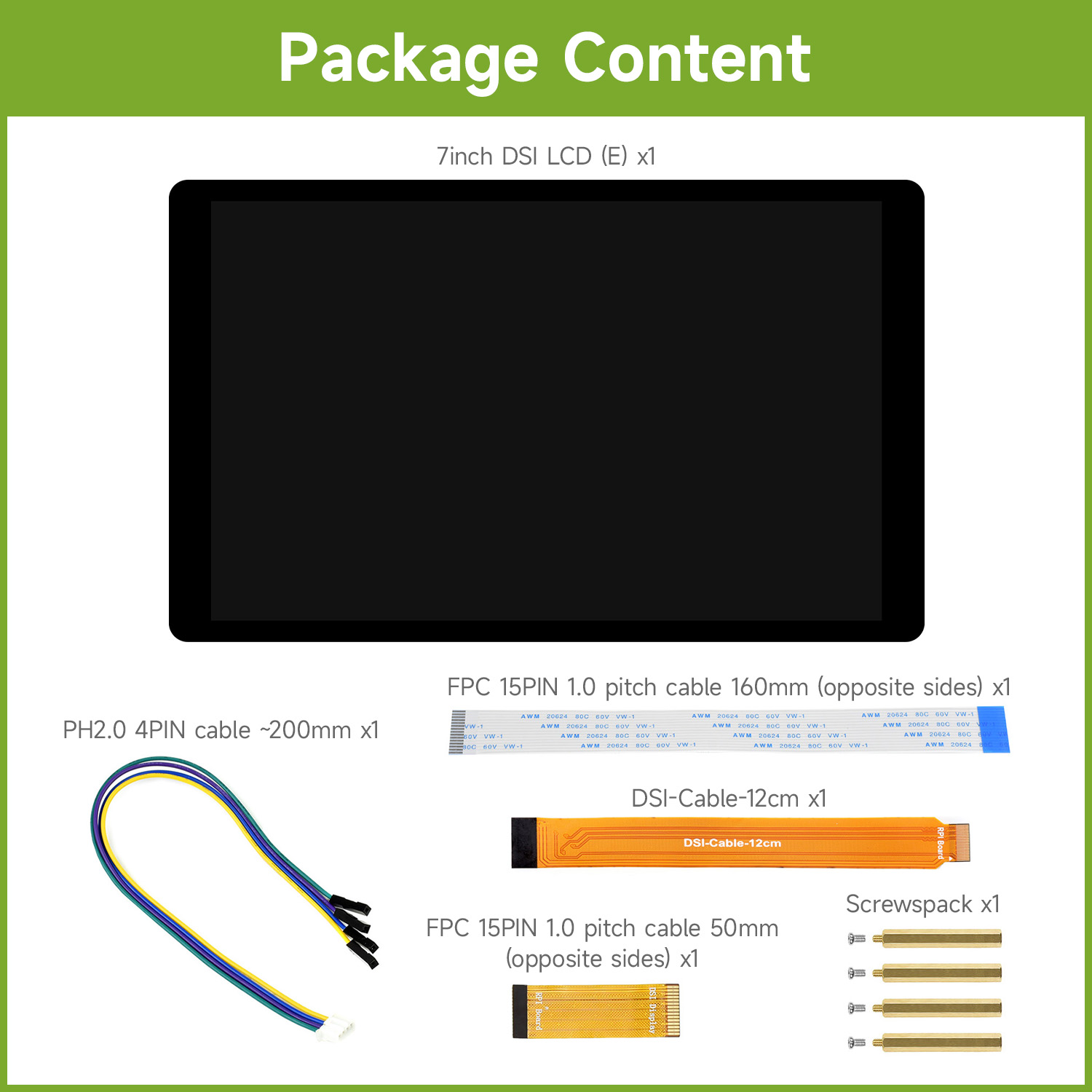 7inch DSI LCD (E) Waveshare Ca - огляд і ціна Pi Display