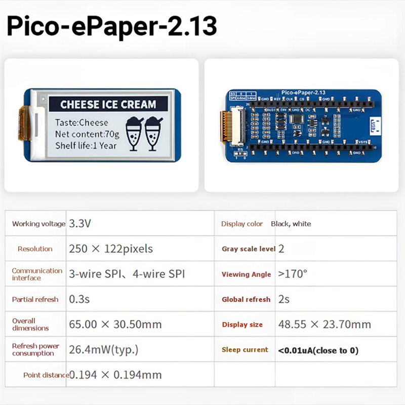 B68A For Raspberry Pi Pico E-I - огляд і ціна Pi Display