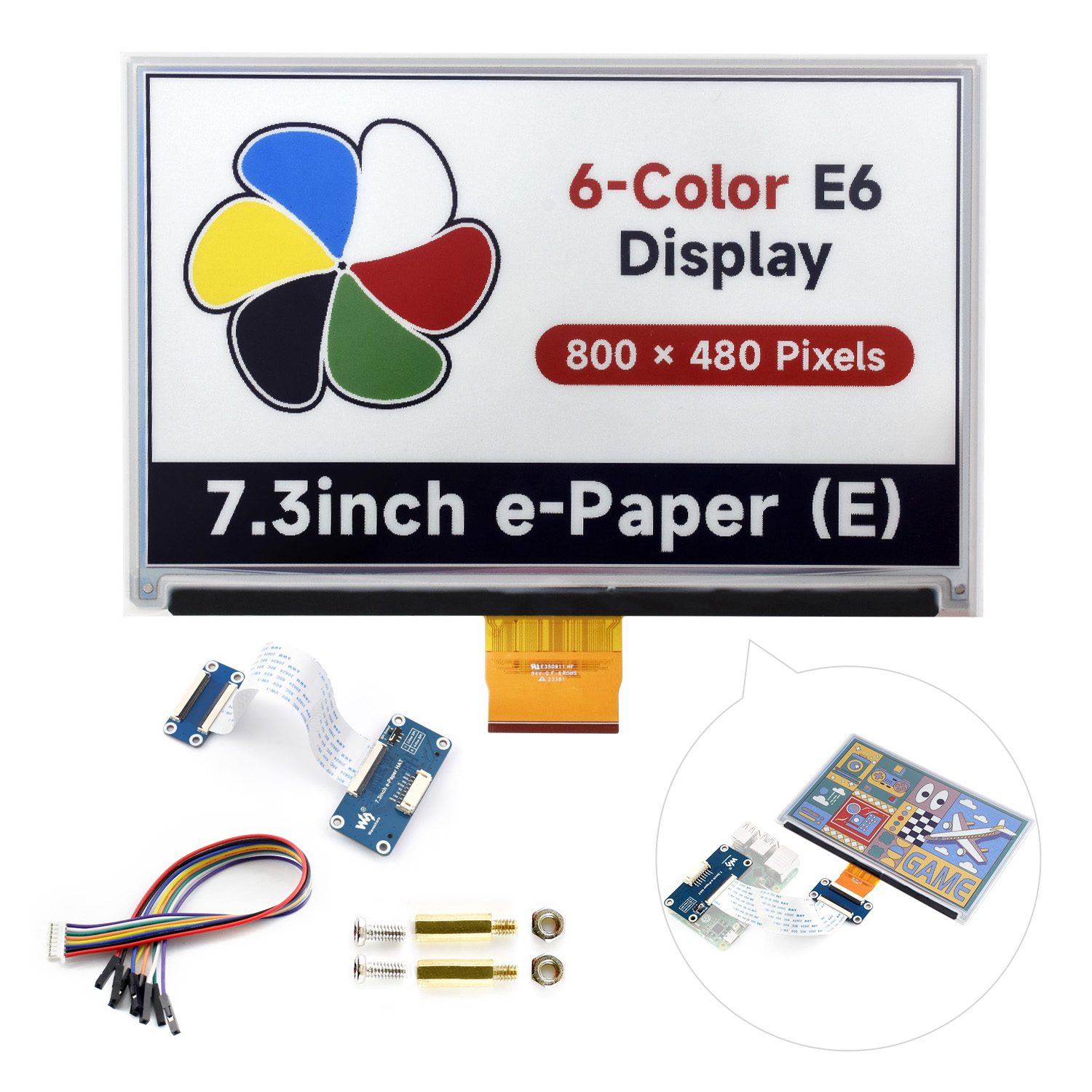 Waveshare 7.3inch 6-Color E-Pa - огляд і ціна Raspberry Pi